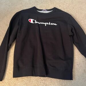 Champion Men's Black Crewneck Sweatshirt Size Large